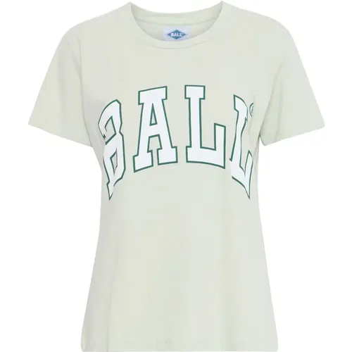 Damen T-Shirt Top Pastellgrün , Damen, Größe: L - Ball - Modalova