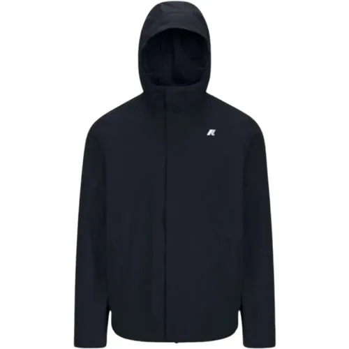 Kapuzenjacke, Blau Nylon , Herren, Größe: M - K-way - Modalova