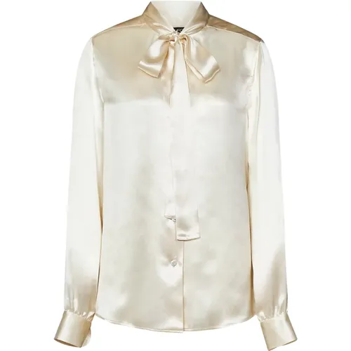 Silk Shirt with Lavallière Collar , female, Sizes: L, M, S - Tom Ford - Modalova