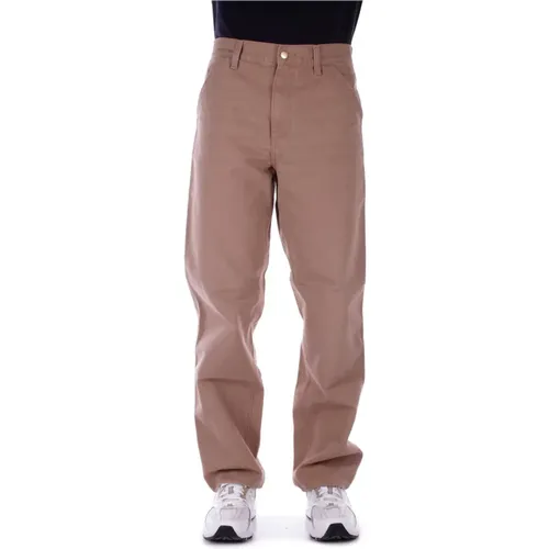 Logo Trousers Zip Button Pockets Cotton , male, Sizes: W33, W31, W30, W29, W32 - Carhartt WIP - Modalova