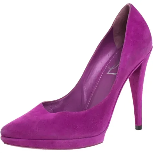 Pre-owned Suede heels , female, Sizes: 4 1/2 UK - Yves Saint Laurent Vintage - Modalova