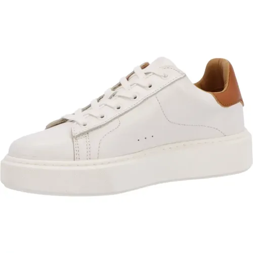 Weiße Tan Ledermodische Sneakers , Damen, Größe: 38 EU - ALOHAS - Modalova