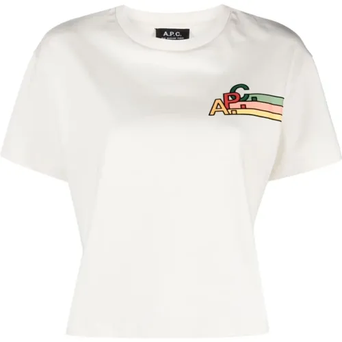 Sonia T-Shirt Weiß Baumwolle Logo Print - A.p.c. - Modalova