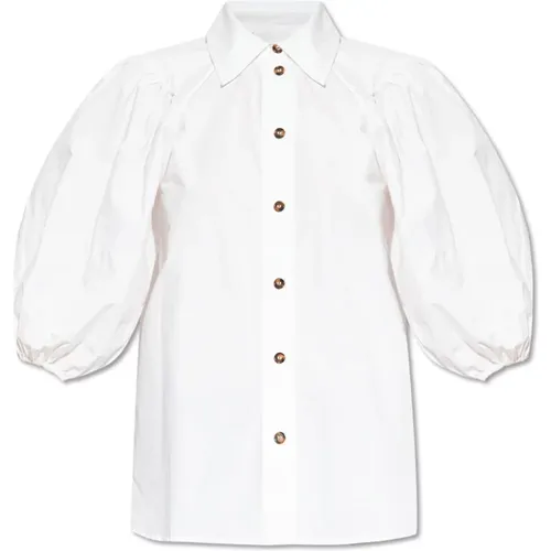 Shirt with puff sleeves , female, Sizes: L - Ganni - Modalova