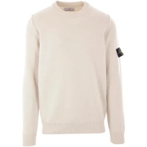 Ivory Wool Knit Sweater , male, Sizes: XL, 2XL - Stone Island - Modalova