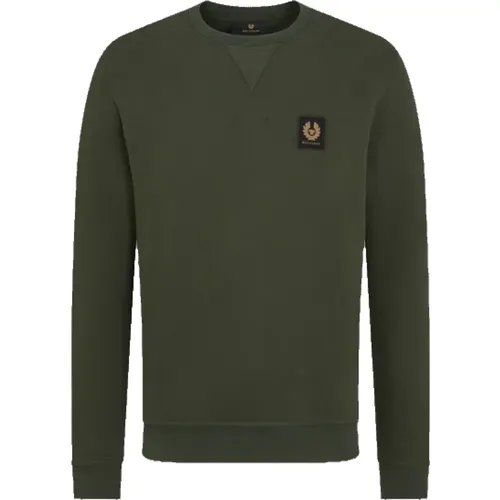 Klassischer Logo-Sweatshirt Grün , Herren, Größe: S - Belstaff - Modalova