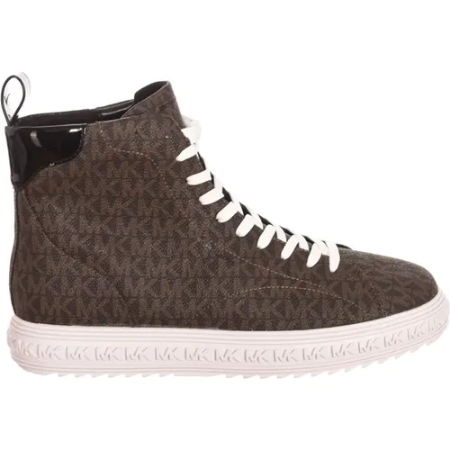 High-top Sneakers with Brand Print , female, Sizes: 8 UK - Michael Kors - Modalova