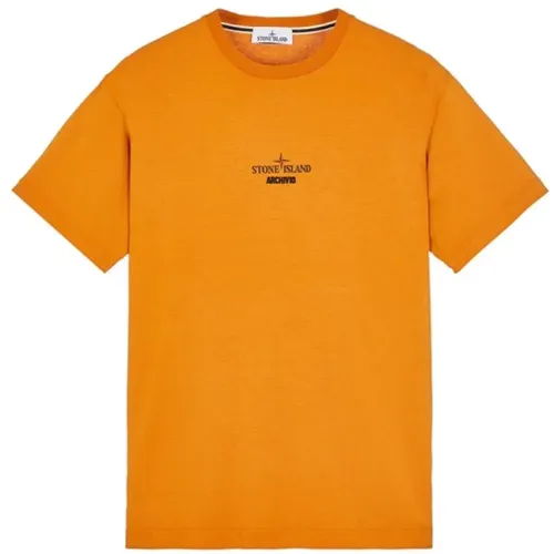 Slim-Fit Tee mit Logo-Stickerei , Herren, Größe: XL - Stone Island - Modalova