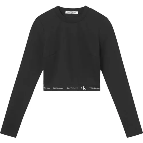 Milano Langarm T-Shirt , Damen, Größe: S - Calvin Klein Jeans - Modalova