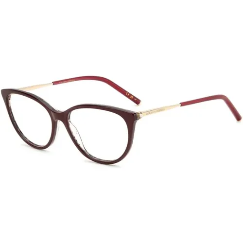 Burgundy Gold Frame Glasses , unisex, Größe: 55 MM - Carolina Herrera - Modalova