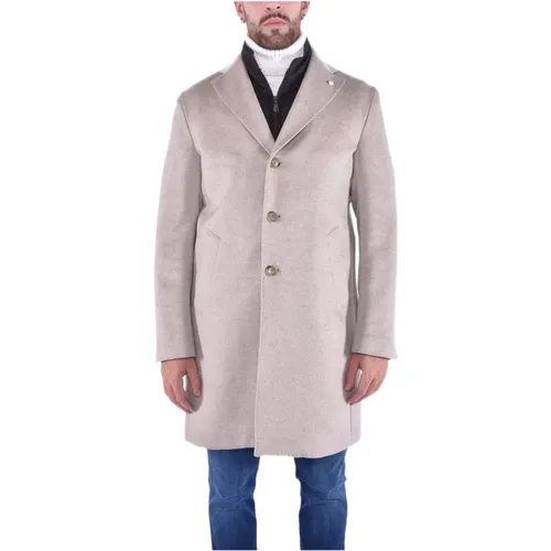 Regular Tailored Coat with Detachable Chest Piece , male, Sizes: L, S, 2XL, M - Luigi Bianchi Mantova - Modalova