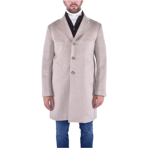 Regular Tailored Coat with Detachable Chest Piece , male, Sizes: L, S, XL, 2XL, M - Luigi Bianchi Mantova - Modalova