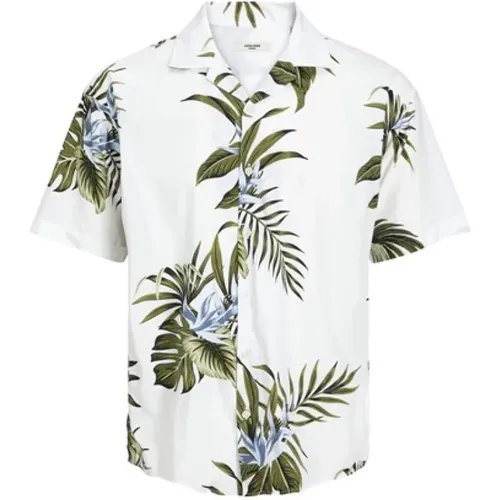 Leaf Print Short Sleeve Shirt , male, Sizes: M - jack & jones - Modalova