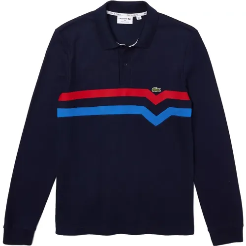 Regular Fit L/S Polo Shirt with Tricolor Stripes , male, Sizes: S - Lacoste - Modalova