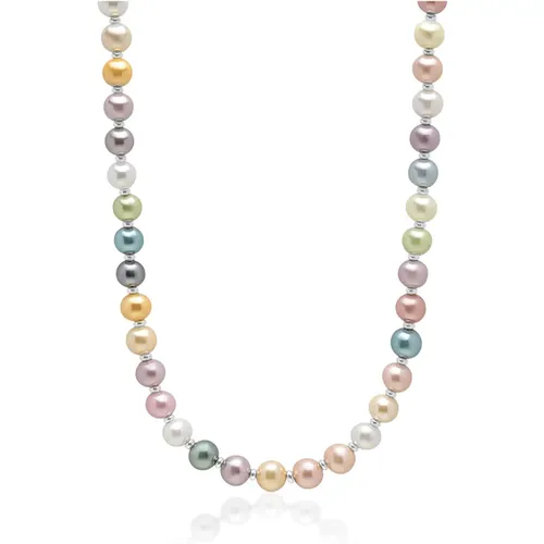 Pastel Pearl Necklace with Silver , male, Sizes: ONE SIZE - Nialaya - Modalova