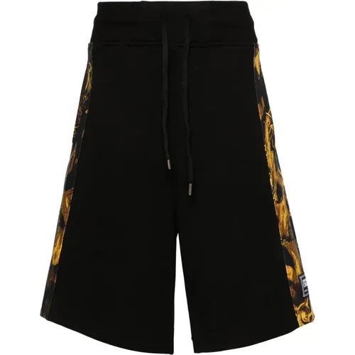 Schwarze Aquarell-Print-Casual-Shorts - Versace Jeans Couture - Modalova