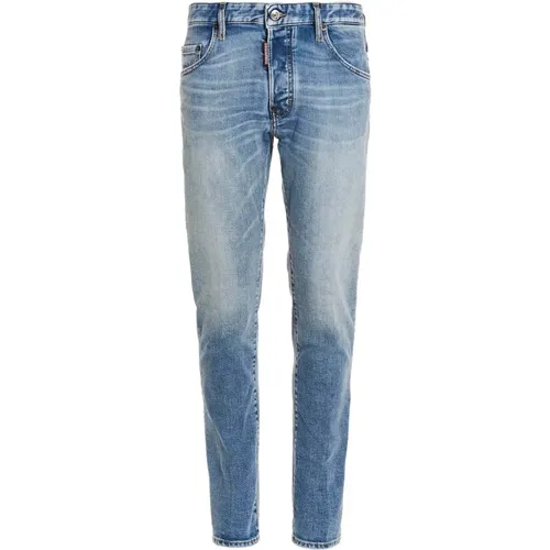 Slim Fit Blaue Jeans , Herren, Größe: 2XL - Dsquared2 - Modalova