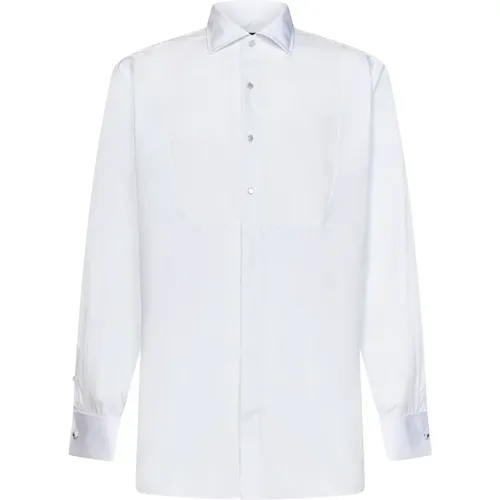 Weiße Baumwollhemd mit Blumenknöpfen , Herren, Größe: 4XL - Lardini - Modalova