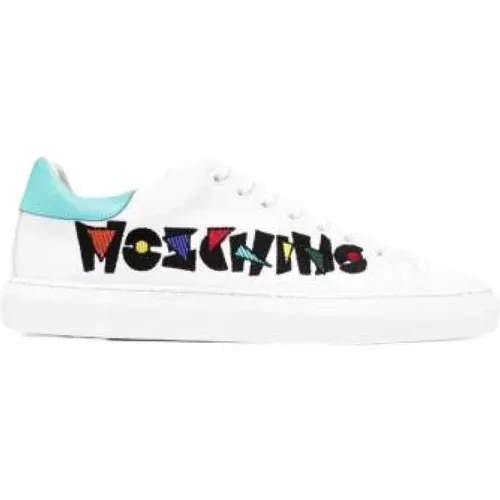 Low Top Sneakers with Round Logo , male, Sizes: 7 UK - Moschino - Modalova