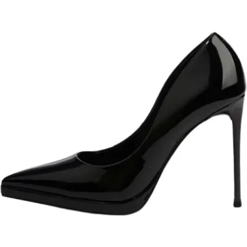 Schwarze flache Schuhe mit glänzendem Finish , Damen, Größe: 37 1/2 EU - Steve Madden - Modalova