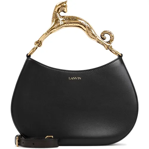 Schwarze Leder Hobo Tasche Lanvin - Lanvin - Modalova