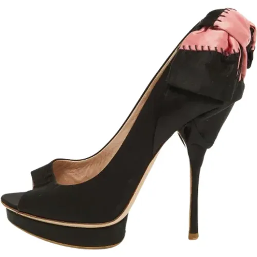 Pre-owned Satin heels , Damen, Größe: 38 1/2 EU - Miu Miu Pre-owned - Modalova