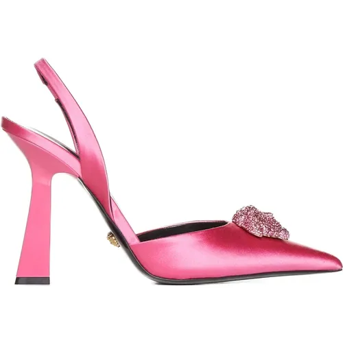 Elegant Slingback Heels , female, Sizes: 4 UK, 7 UK, 5 UK, 3 UK - Versace - Modalova