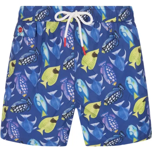 Fish Print Swim Shorts , male, Sizes: M, L, XL - Kiton - Modalova