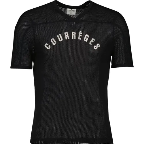 Mesh Baseball T-shirt Logo Print , male, Sizes: S - Courrèges - Modalova