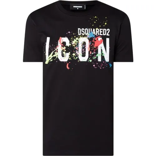 Icon Splatter Cool T-Shirt , female, Sizes: S, 2XL, L, XL - Dsquared2 - Modalova