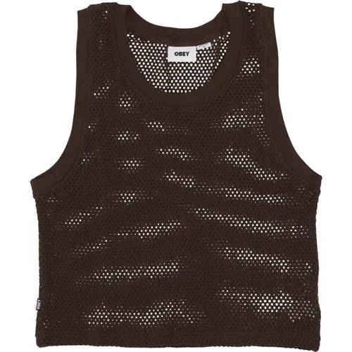 Mesh Tank Top in Java , Damen, Größe: M - Obey - Modalova