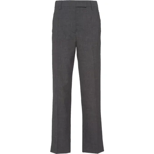 Wool Trousers with Side Pockets , female, Sizes: L, XL - Prada - Modalova