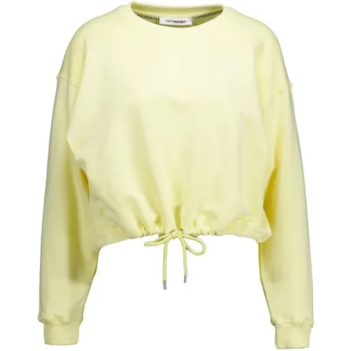 Clean Cropped Tie Sweat in Light , female, Sizes: L, M, XL - Co'Couture - Modalova