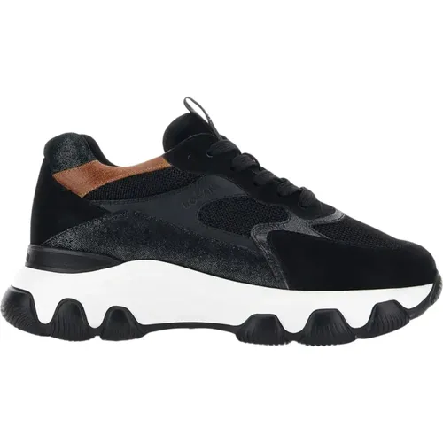 Schwarze flache Schuhe - Hyperaktive Sneakers , Damen, Größe: 35 EU - Hogan - Modalova