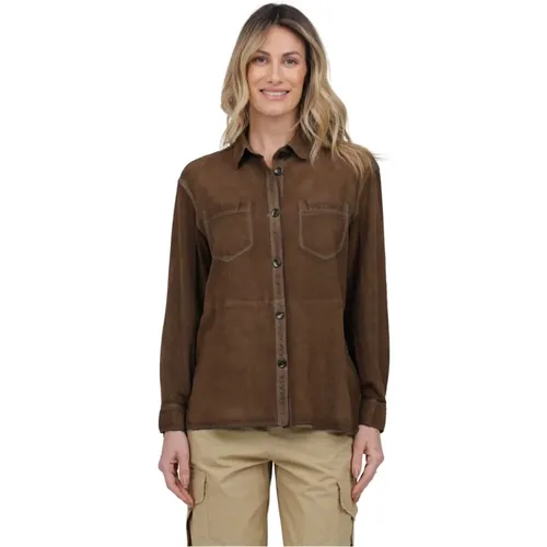 Suede Shirt Jacket , female, Sizes: XS - The Jack Leathers - Modalova