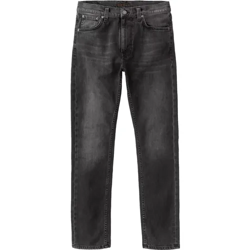 Schwarze Slim Fit Jeans mit schmalem Bein , Herren, Größe: W32 L32 - Nudie Jeans - Modalova