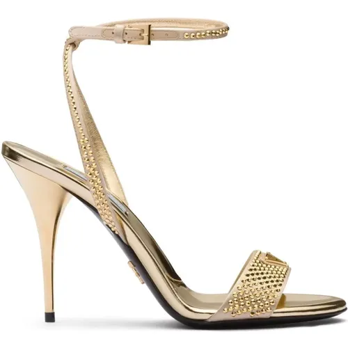 Crystal Satin Sandals , female, Sizes: 4 UK - Prada - Modalova