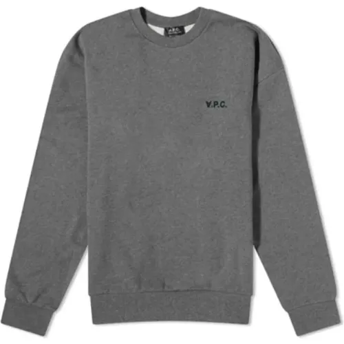 Grauer Rundhals-Sweatshirt aus 100% Baumwolle , Herren, Größe: M - A.P.C. - Modalova