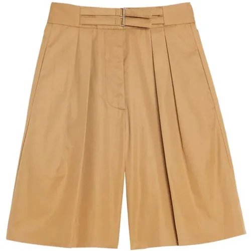 Khaki High-Waisted Gabardine Shorts , Damen, Größe: XS - Ines De La Fressange Paris - Modalova