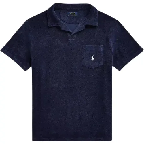 Marineblaues Polo-Shirt mit Frotte-Logo - Ralph Lauren - Modalova