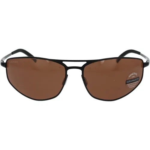 Matte Polarized Sunglasses , male, Sizes: 64 MM - Serengeti - Modalova