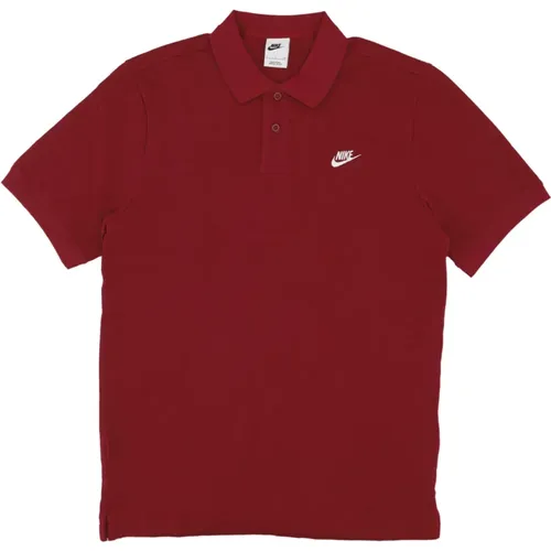 Essential Pique Polo Shirt Red/White , male, Sizes: L, S, M - Nike - Modalova