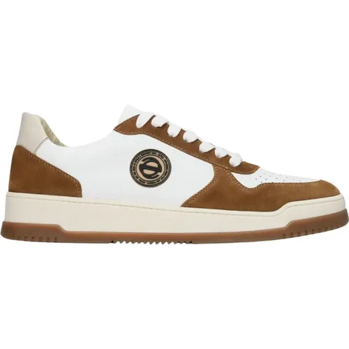 Herren Braun & Weiß Sneakers aus Leder & Wildleder Er00113017 - Estro - Modalova