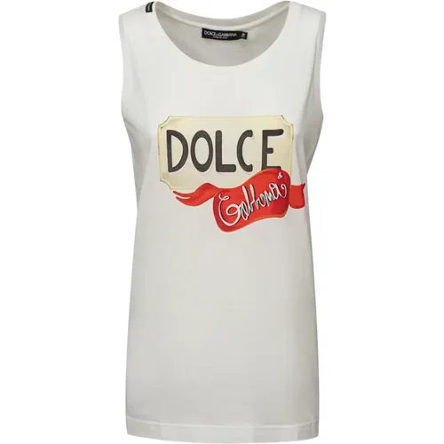 Baumwoll Logo Print Tank Top - Dolce & Gabbana - Modalova