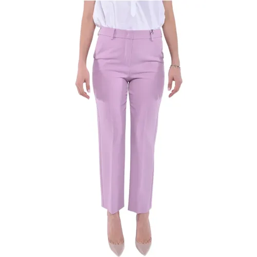 Gerades Bein Hohe Taille Knöchellange Hose , Damen, Größe: XL - Max Mara Weekend - Modalova