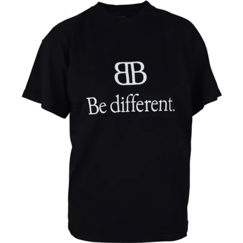 Schwarzes BB Logo T-Shirt , Damen, Größe: XS - Balenciaga - Modalova
