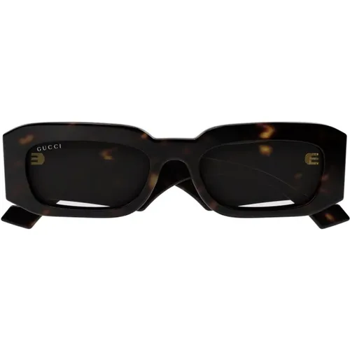 Quadratische Schildpatt-Sonnenbrille mit transparenten Gläsern , unisex, Größe: 54 MM - Gucci - Modalova