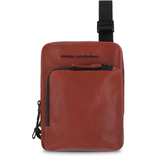 Men's Bags Shoulder Bag Leather Brown Ss22 , male, Sizes: ONE SIZE - Piquadro - Modalova