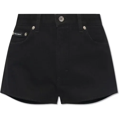 High-Waist Denim Shorts , Damen, Größe: M - Dolce & Gabbana - Modalova