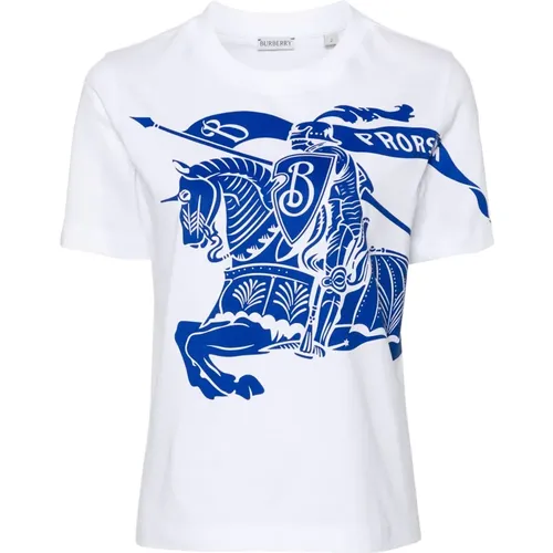 Equestrian Knight Design Weiße T-shirts Polos , Damen, Größe: XS - Burberry - Modalova